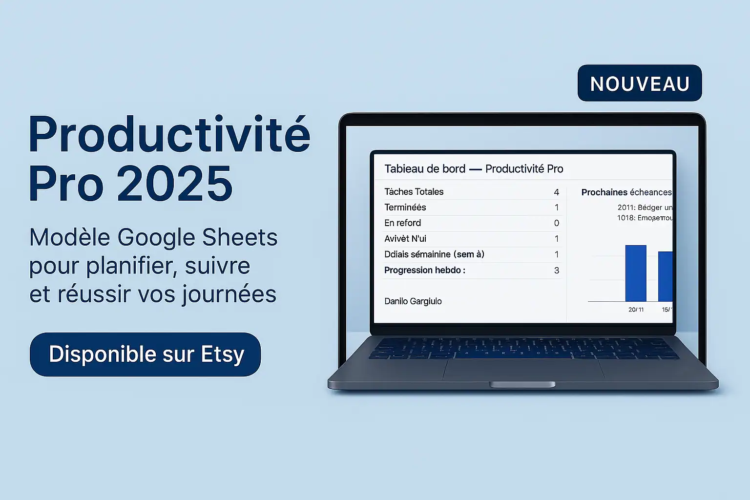 Productivité Pro 2025 – Modèle Google Sheets